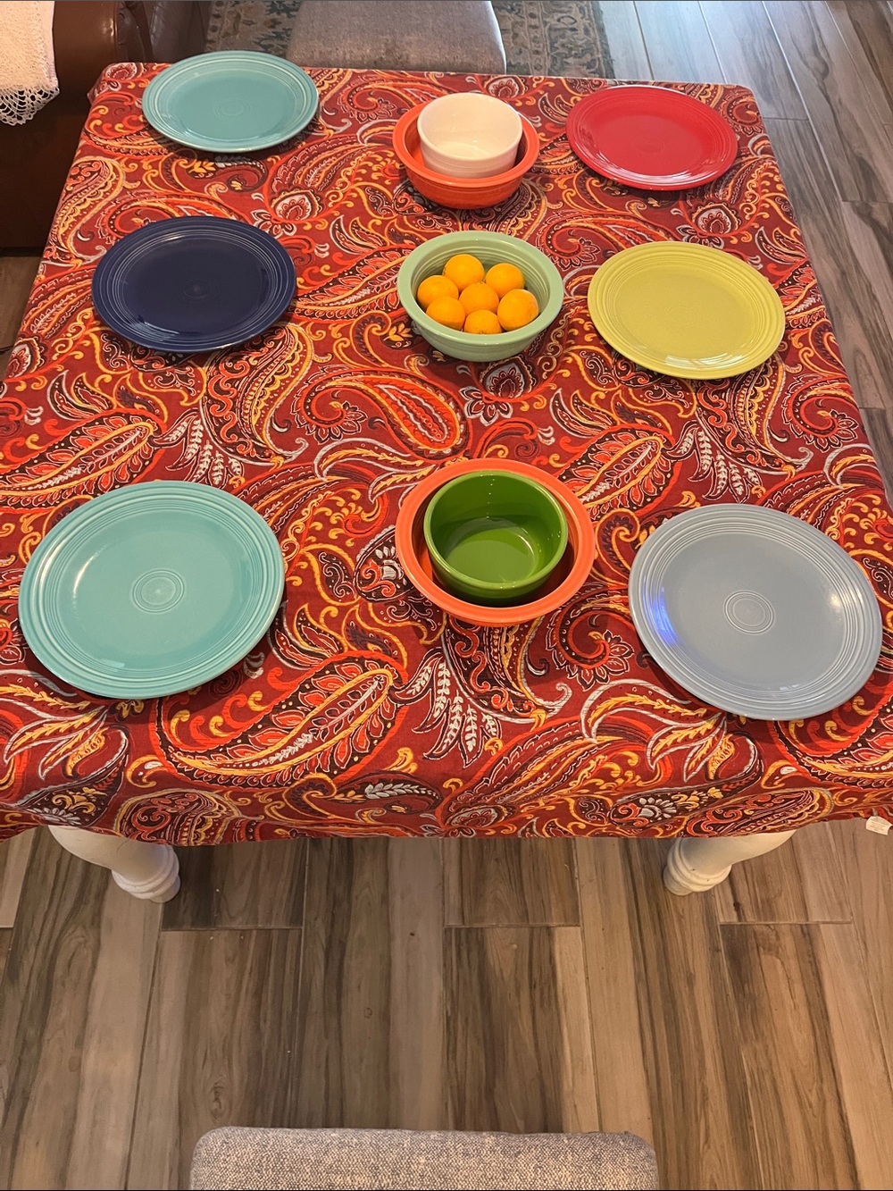 Fiesta by Homer Laughlin Bright Multi-Color Table Cloth 60/102